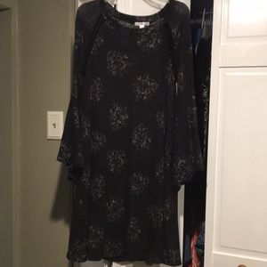 Knit dress with flutter sleeves